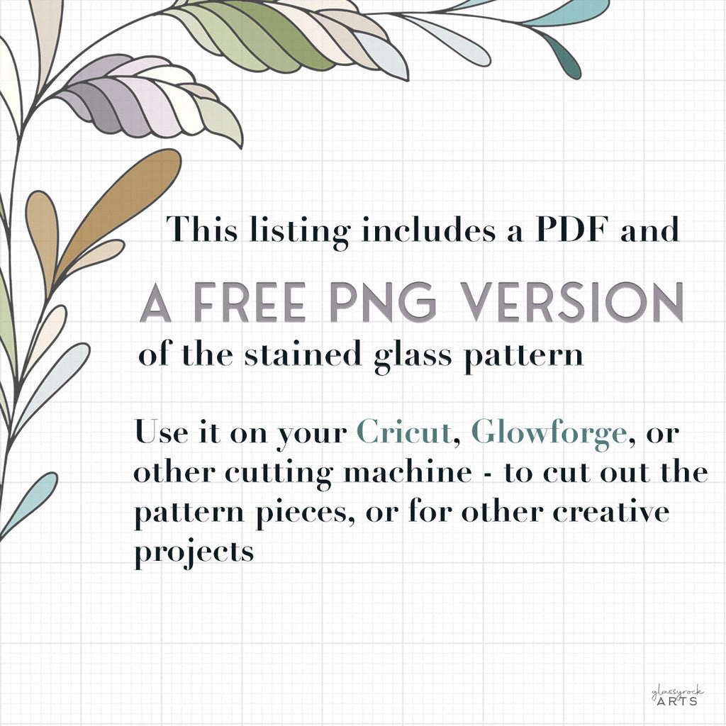 Butterfly Panel Stained Glass Pattern with PNG