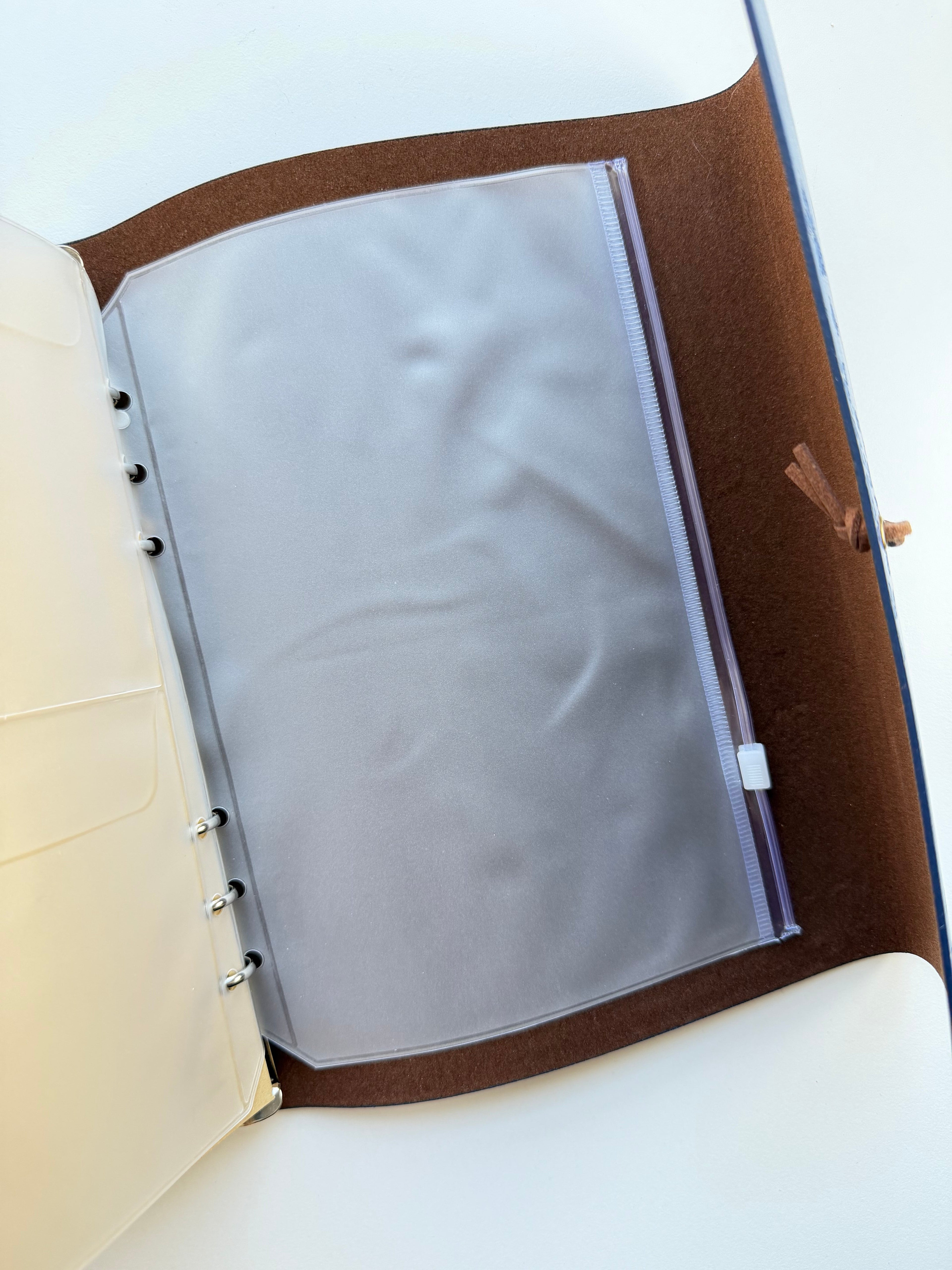 Red A5 Vintage Faux Leather Binder Notebook