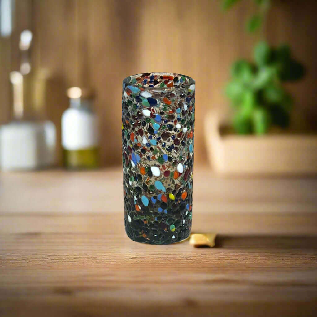 Hand Blown Double Shot Glass | Mexican Confetti Glassware