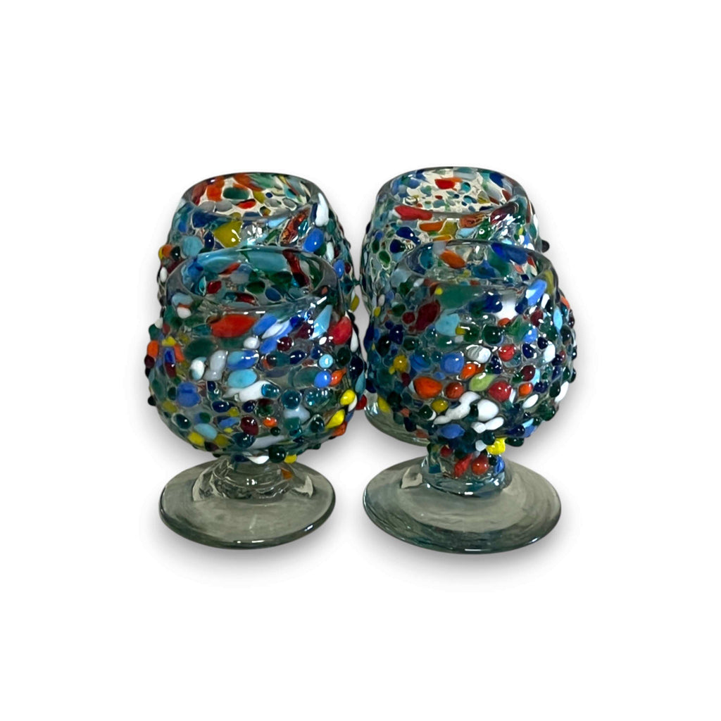 Confetti Rock Shot Glass | Handcrafted Mexican Cognac-Style Glass