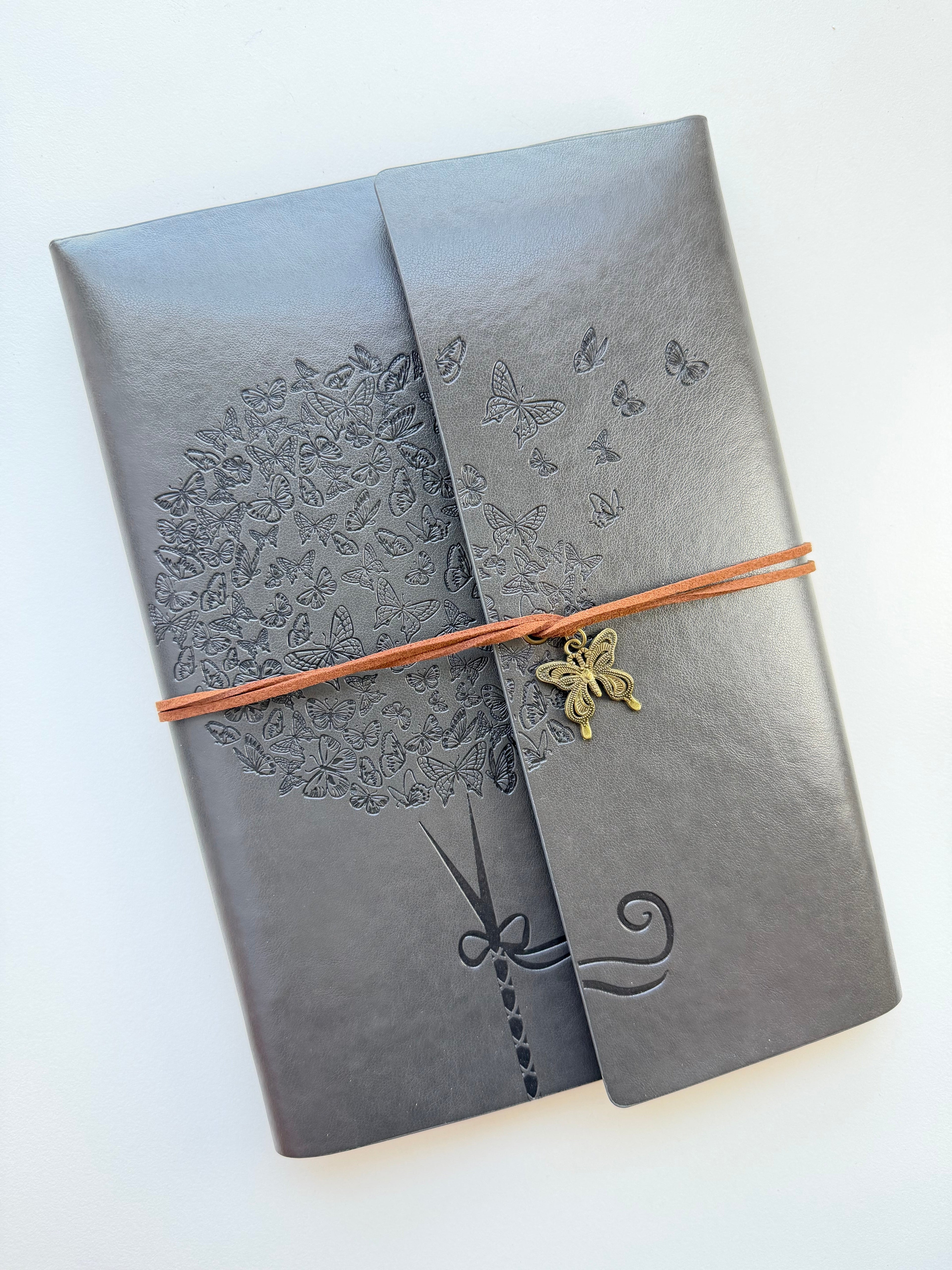 Brown A5 Vintage Faux Leather Binder Notebook