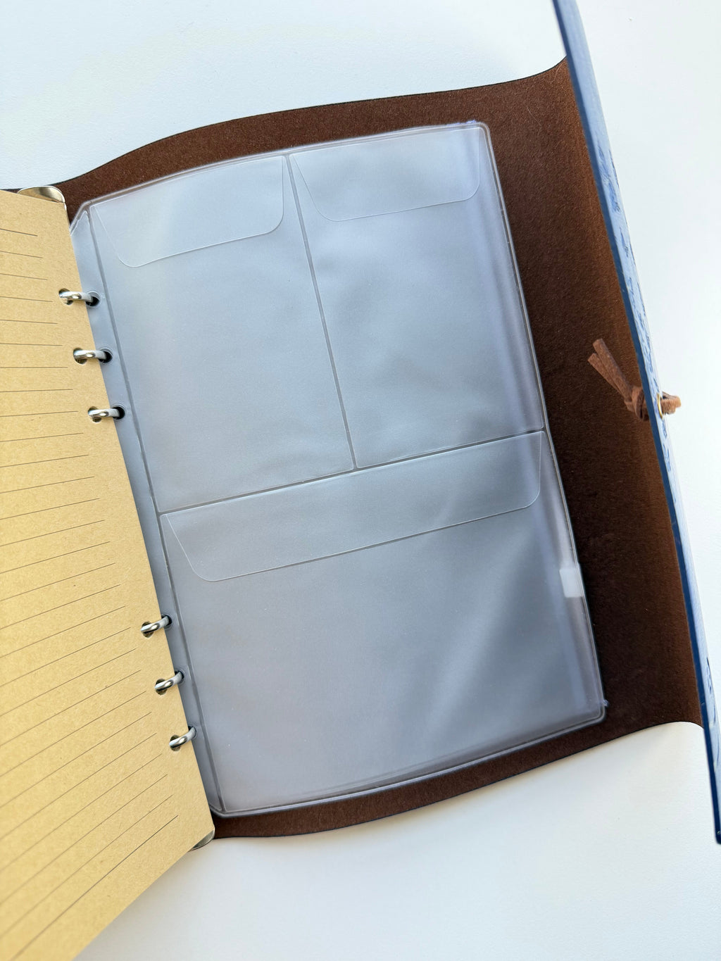 Brown A5 Vintage Faux Leather Binder Notebook