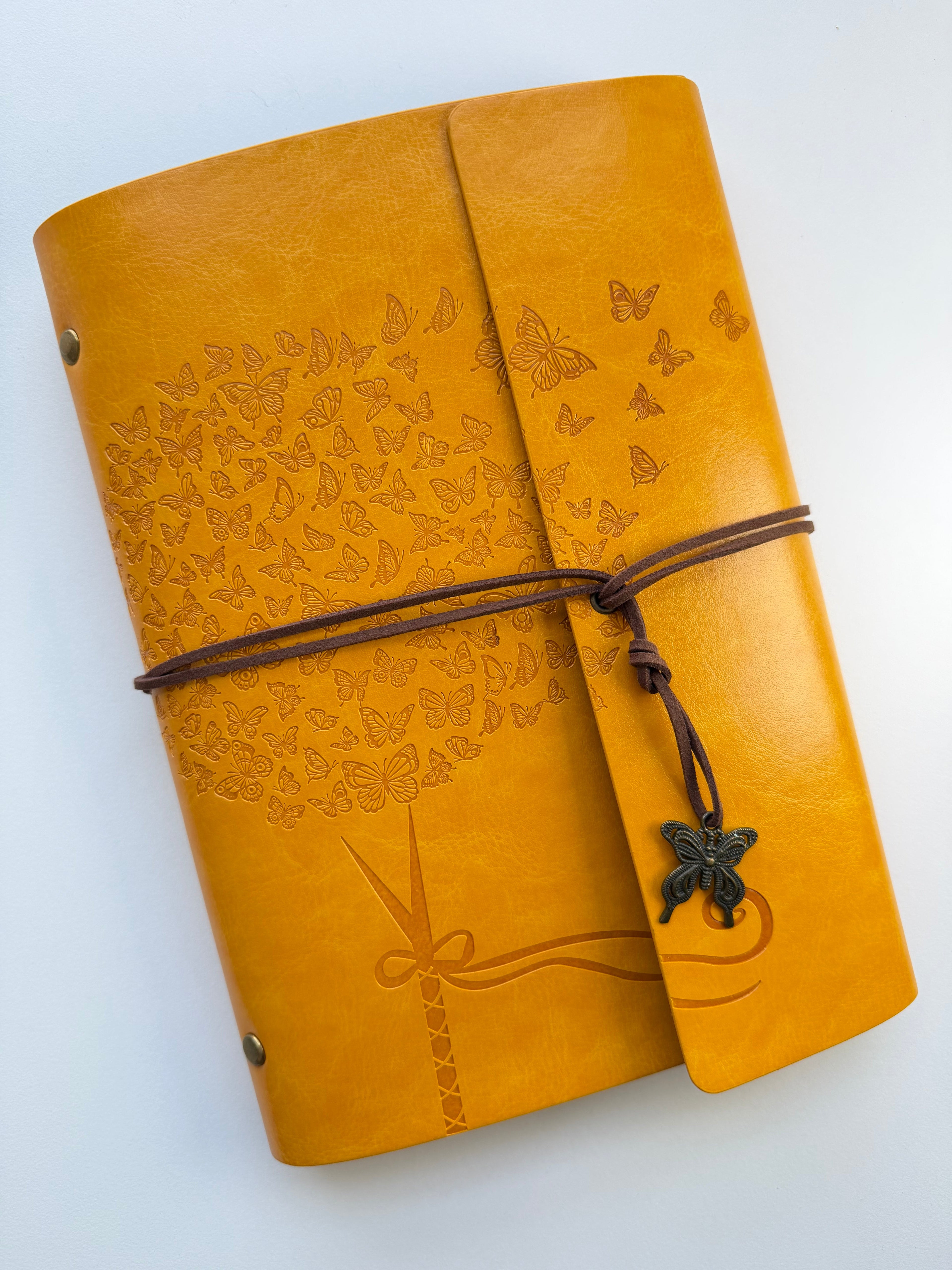 Red A5 Vintage Faux Leather Binder Notebook