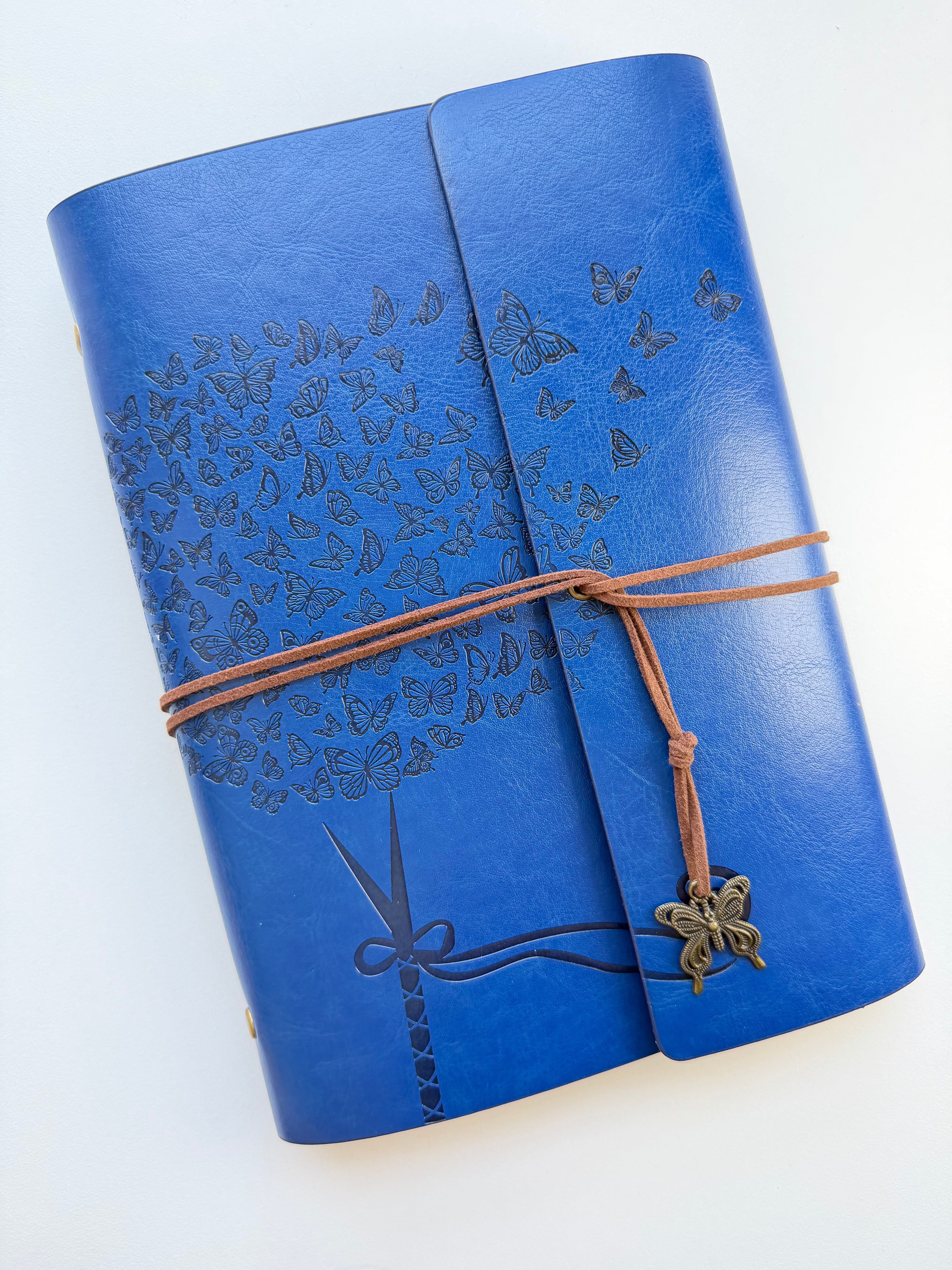 Red A5 Vintage Faux Leather Binder Notebook