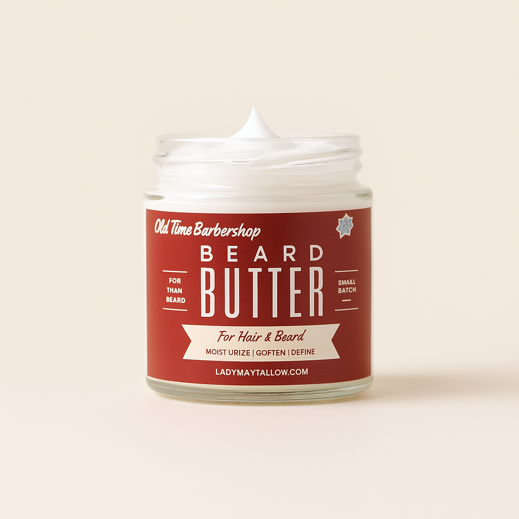 Tallow Man Old Time Barbershop Beard + Body Butter | Men's Grooming | Grass-Fed Tallow | 9oz