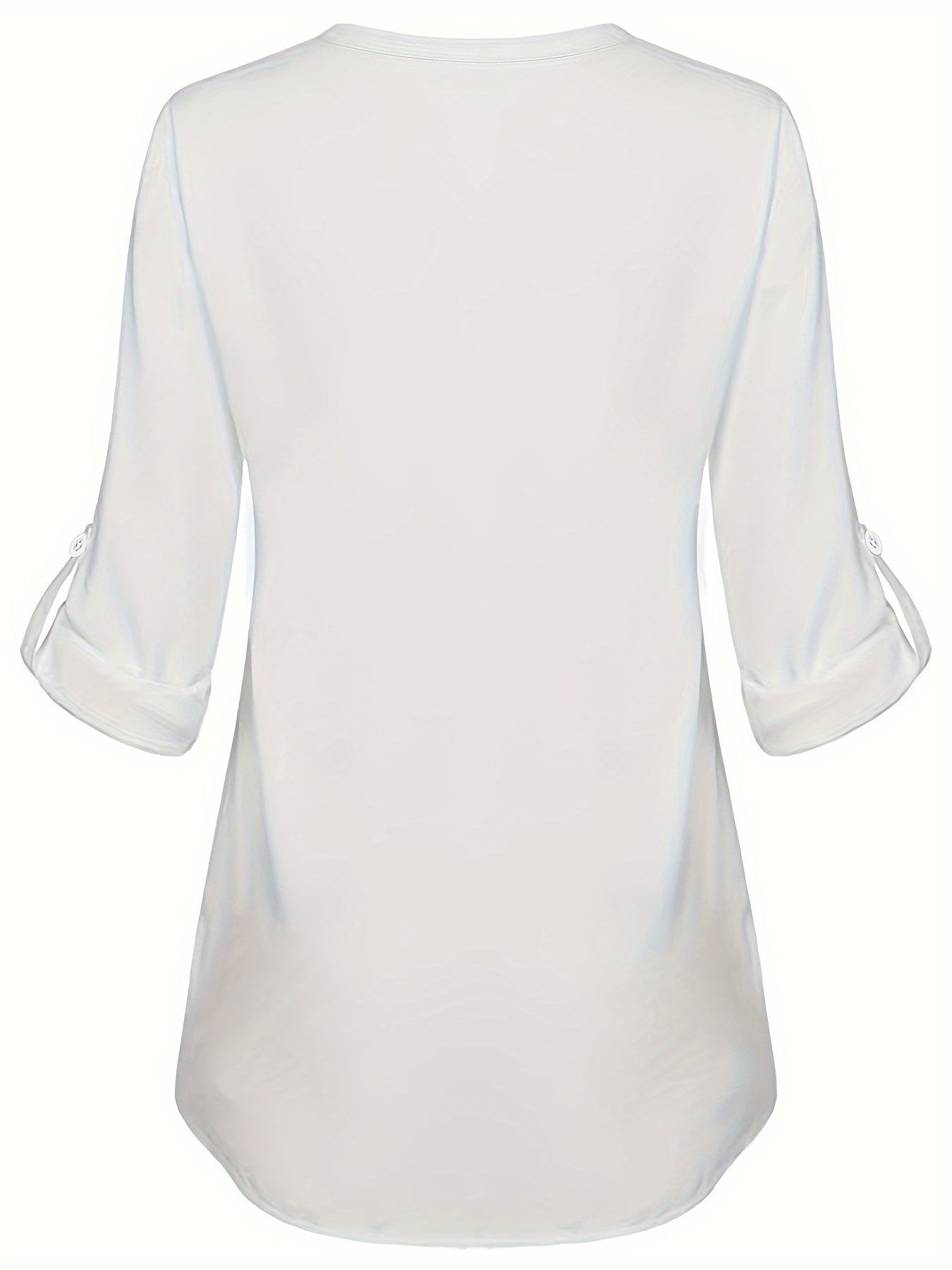 Women's Long Sleeved Simple And Versatile Casual Pearl Button Shirt