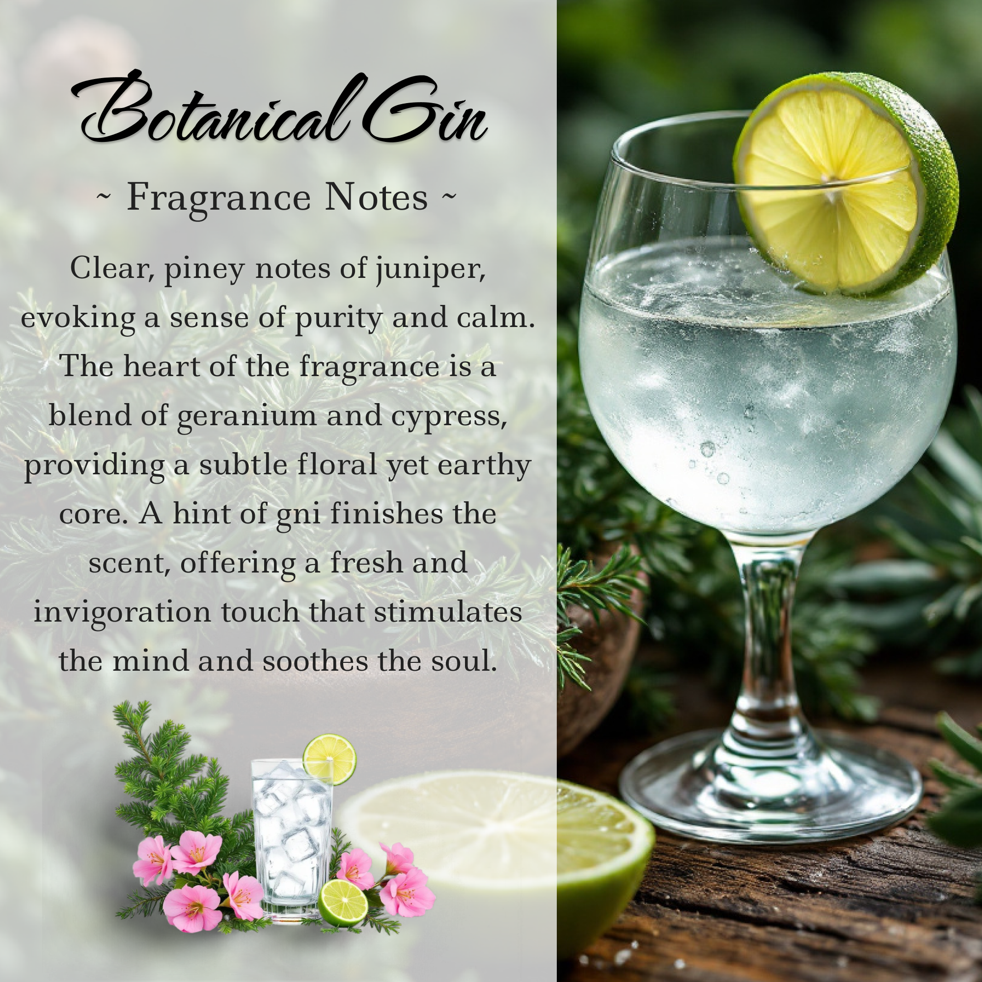 Botanical Gin & Juniper Crystal Candle, 10oz