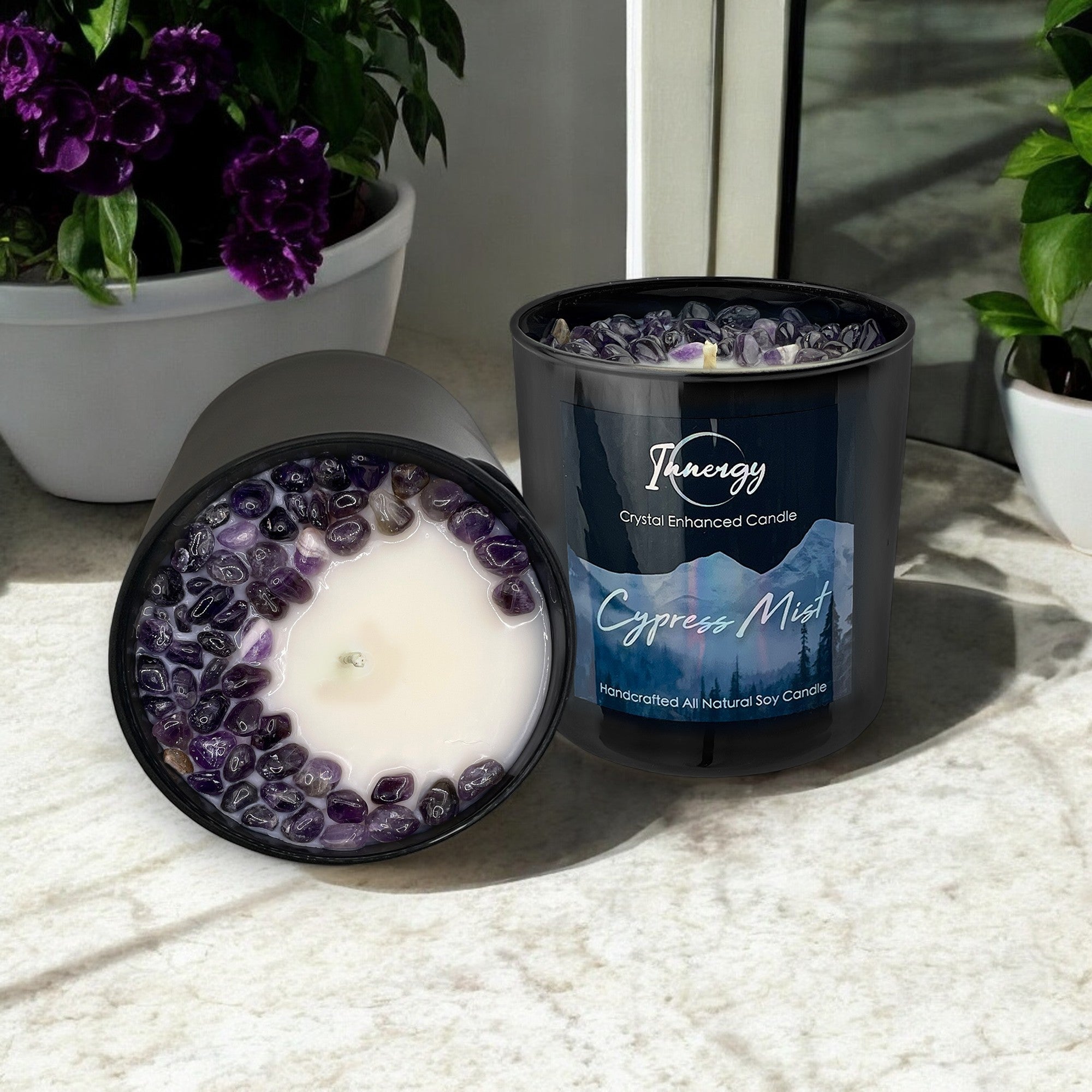 Cypress Mist Crystal Candle, 10oz