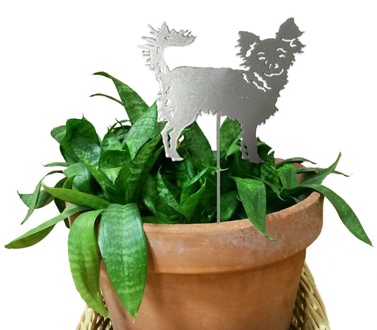 Chihuahua – Long Haired (Style 4) Plant Stake