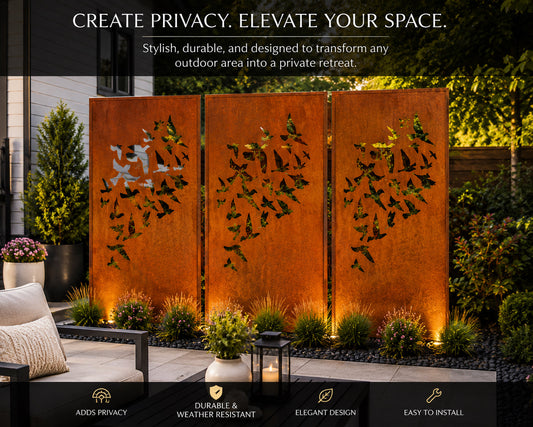 Outdoor Metal Privacy Fence Screen Panels (60” & 72”) – Heavy-Duty Steel for Backyard & Patio