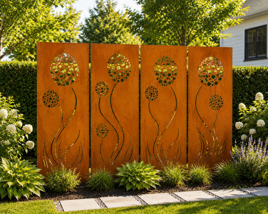 Outdoor Metal Privacy Screen Panel (60” & 72”) – Heavy-Duty Steel for Patio & Fence