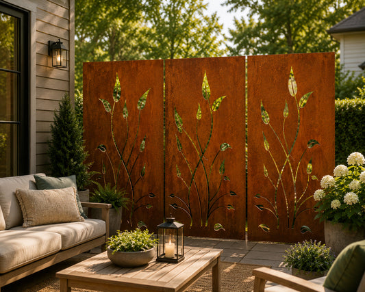 Outdoor Metal Privacy Screen Panels 24" x 60" & 24" x 72" – Heavy-Duty Steel for Patio & Fence