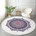 Purple Mandala Meditation Room Decorative Washable Round Rug |