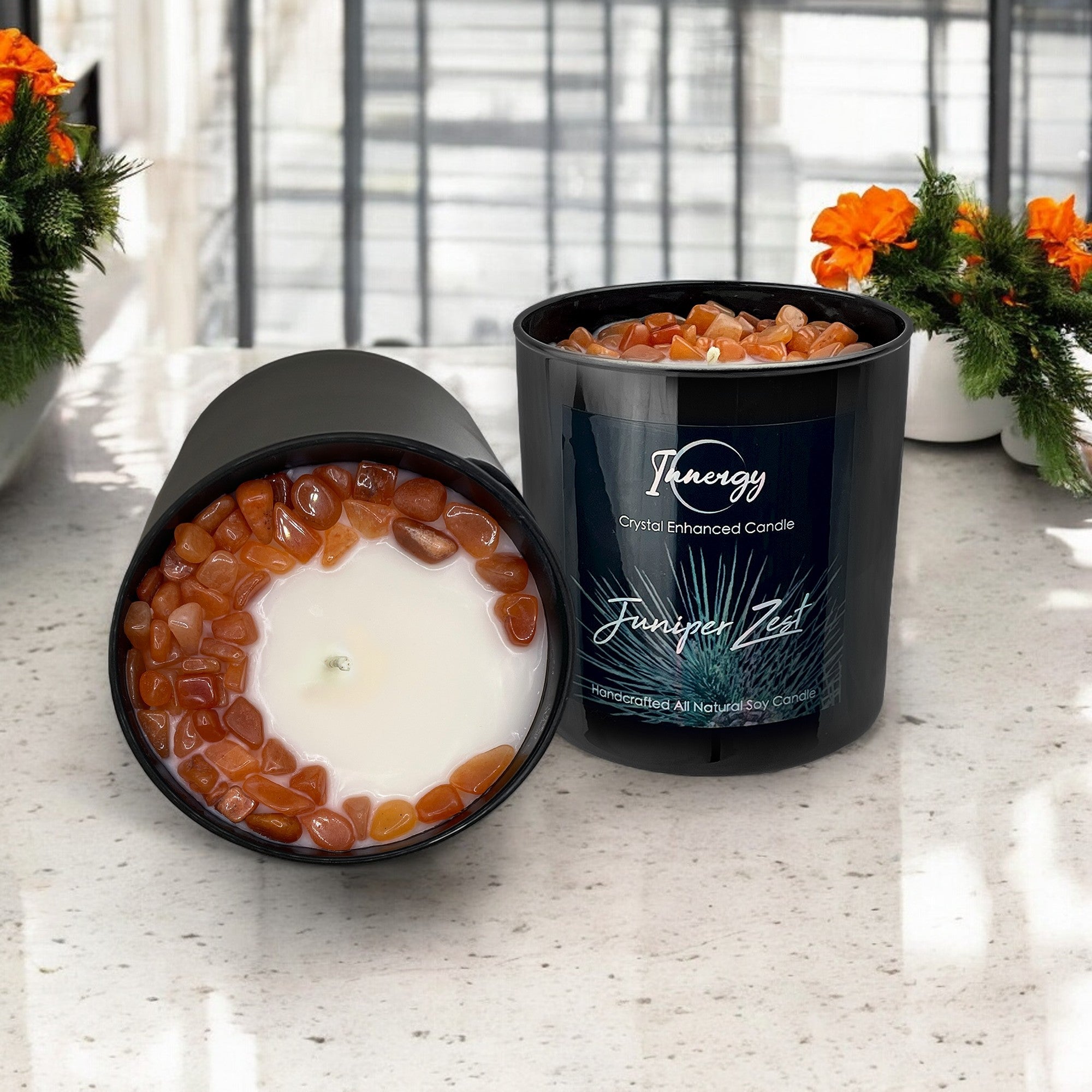 Juniper Zest Crystal Candle, 10oz