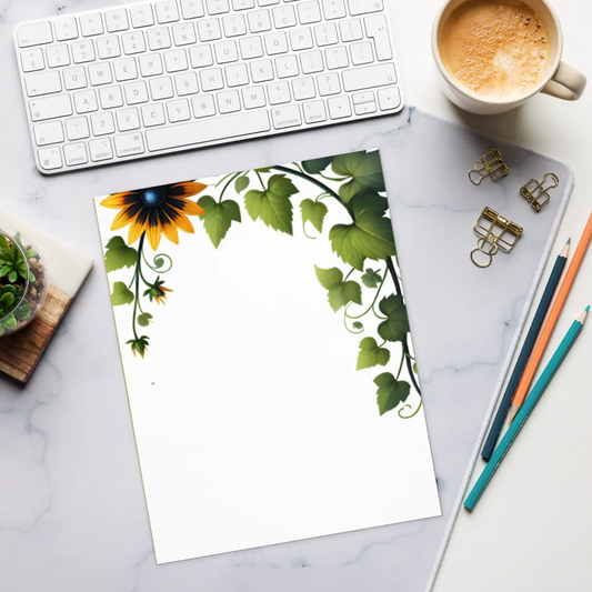 Black Susan Flower Notepad - Creative Organization - DipaliZ
