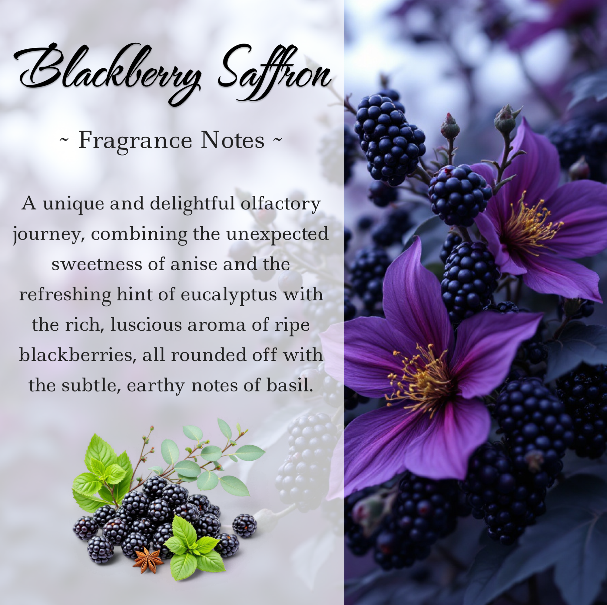 Blackberry Saffron Crystal Candle, 10oz