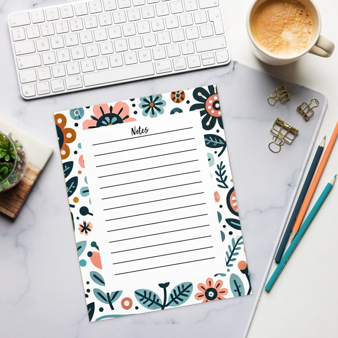 Bright Flowers Notepad - Vibrant Pages for Creative Ideas - DipaliZ