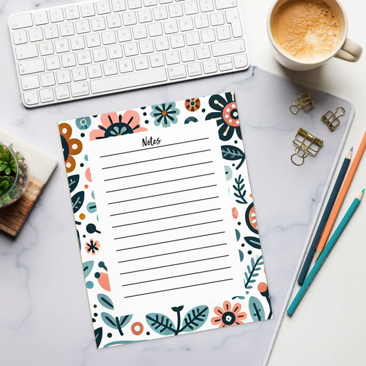 Bright Flowers Notepad - Vibrant Pages for Creative Ideas - DipaliZ