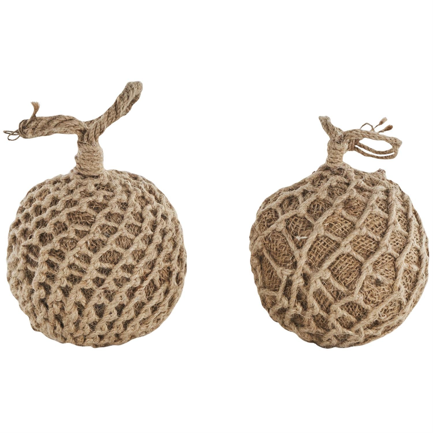 Brown Cement Stone Knot Handmade Woven Layered Orb Decorative Sculpture