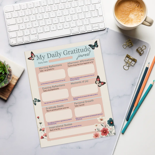 Butterfly Blossoms Daily Gratitude Notepad - World Brimming - DipaliZ