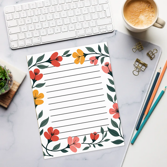 Colorful Floral Border Notepad - Spark Creativity - DipaliZ