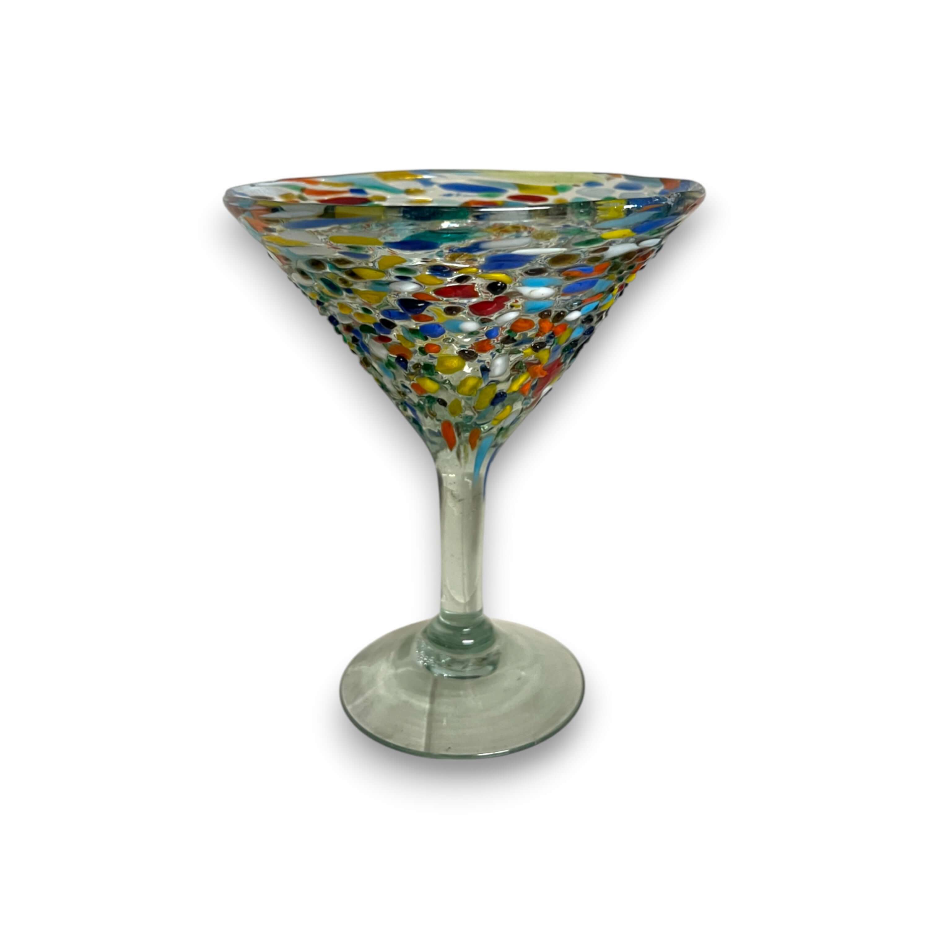 Confetti Pebbled Martini Glass | Hand-Blown Mexican Barware