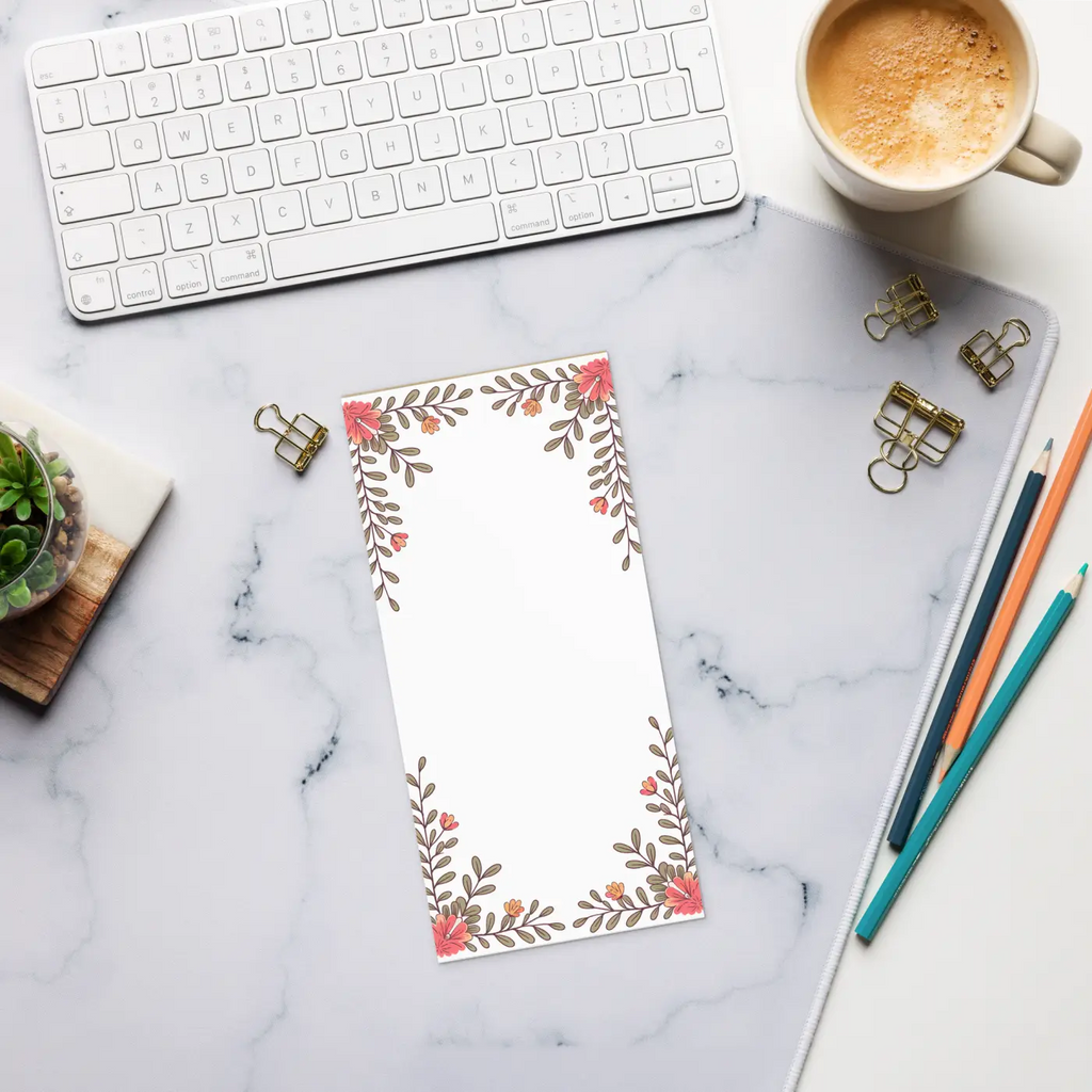 Floral Notepad - Coral Flowers Spark Creativity - DipaliZ