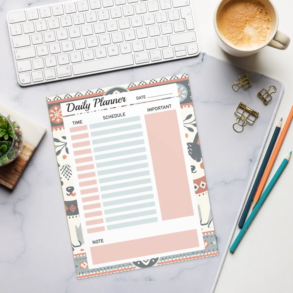 Animals Daily Planner - Cute Illustrations Stylish Organizer - DipaliZ