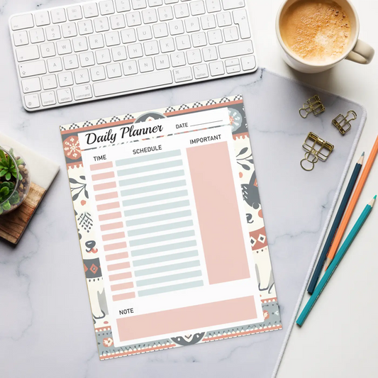 Animals Daily Planner - Cute Illustrations Stylish Organizer - DipaliZ