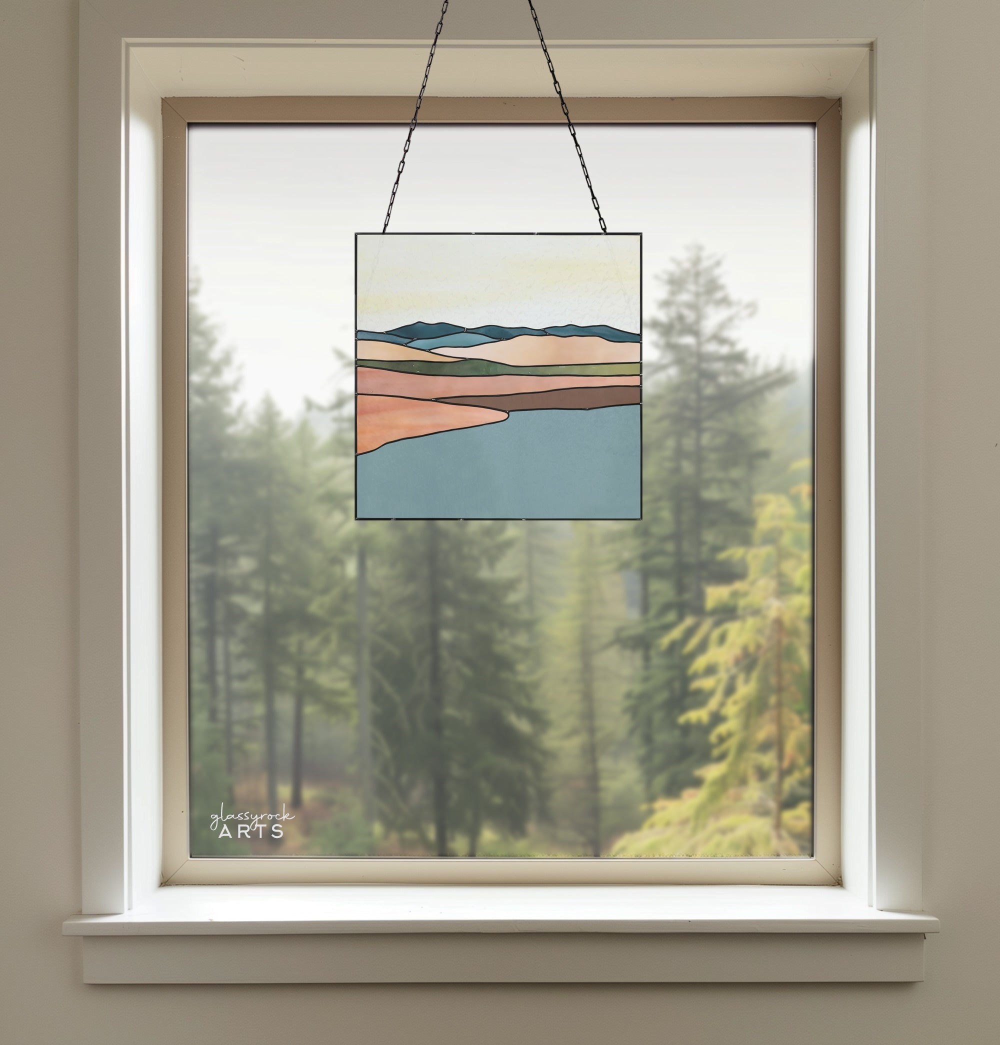 Desert Landscape Stained Glass Pattern