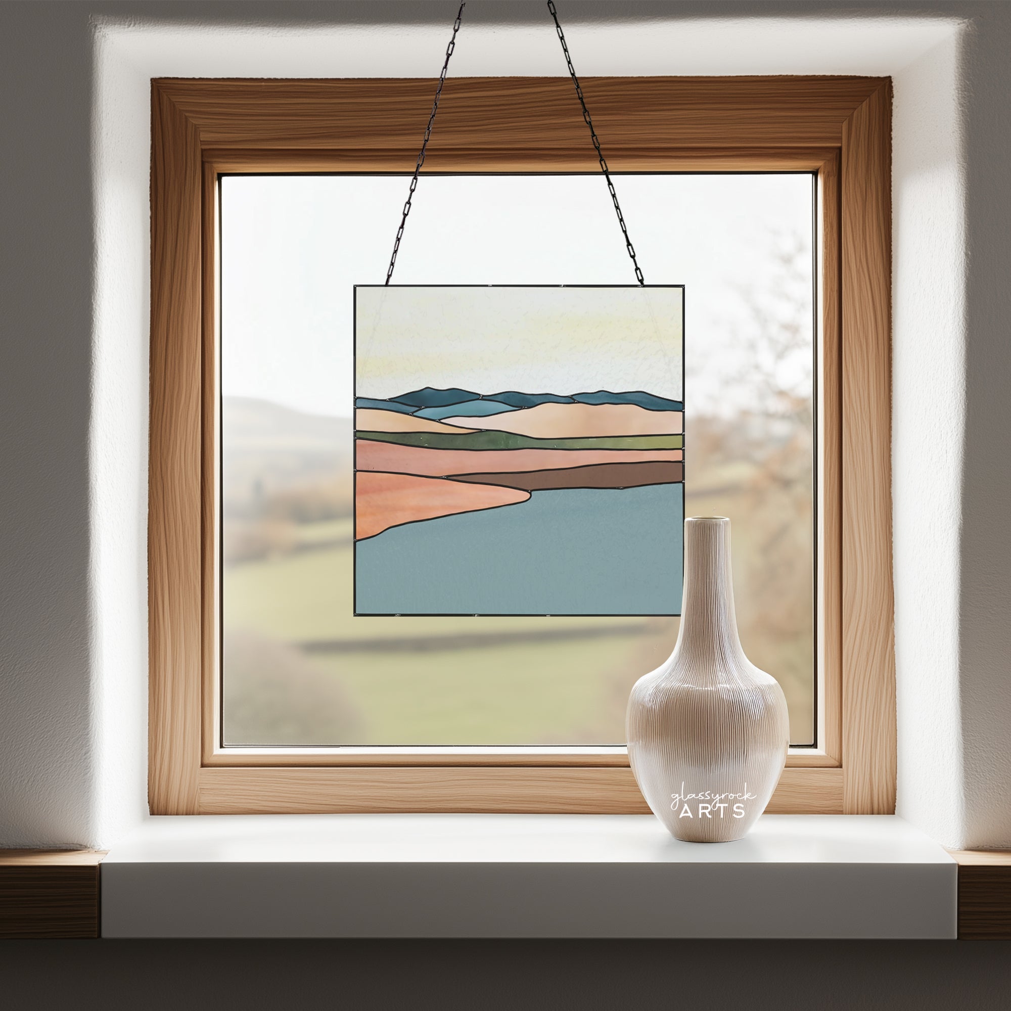 Desert Landscape Stained Glass Pattern