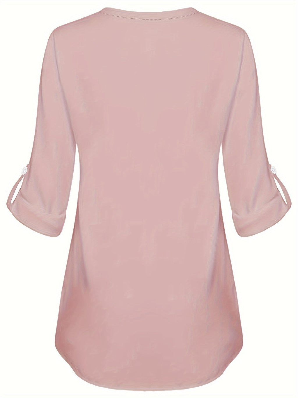 Women's Long Sleeved Simple And Versatile Casual Pearl Button Shirt