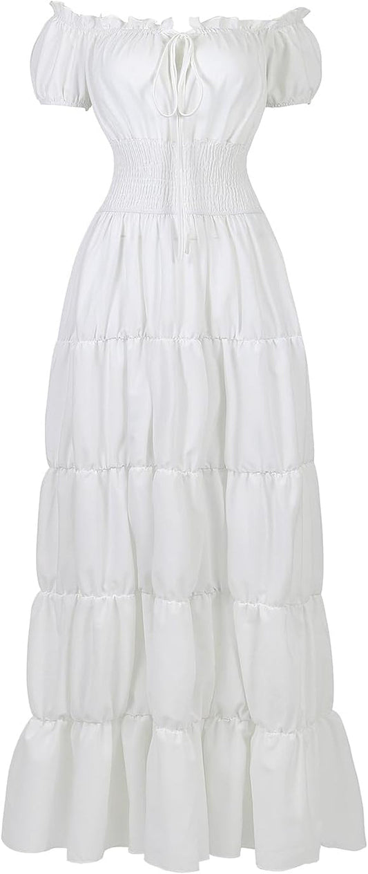 Renaissance Costume Women Medieval Chemise Dress Peasant Tops Irish under Dress