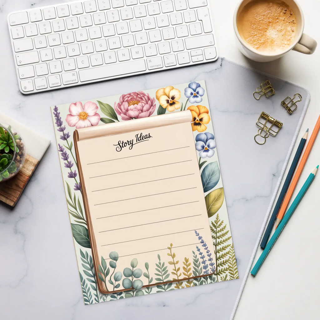 Floral Notepad for Story Ideas and Trendy Outfits - DipaliZ