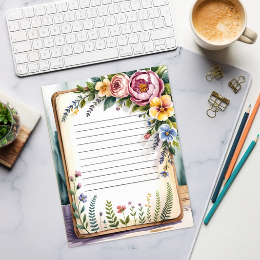Floral Notepad Desk Essential - Inspired Planning - DipaliZ