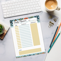 Blossom Border Daily Planner - Floral Notepad - DipaliZ