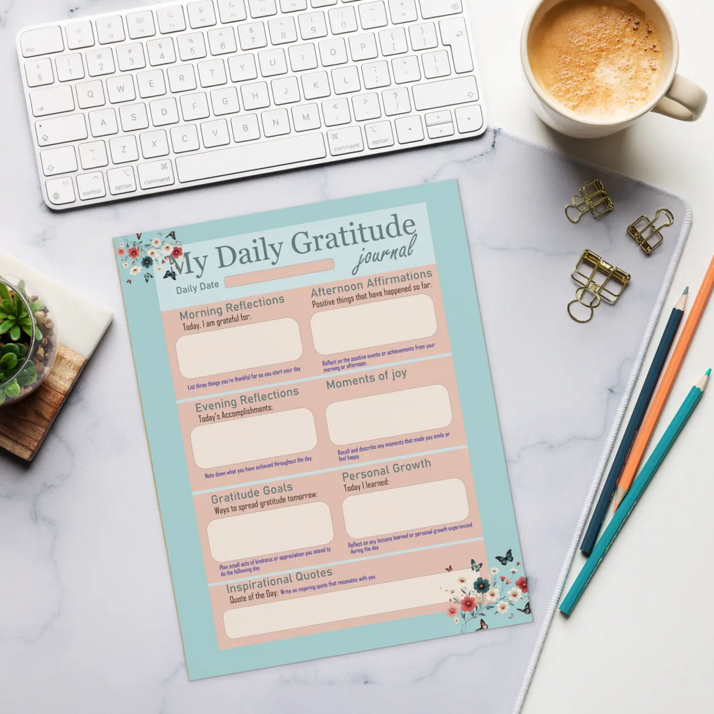 Daily Gratitude Journal - Blossom Magnetic Backing - DipaliZ