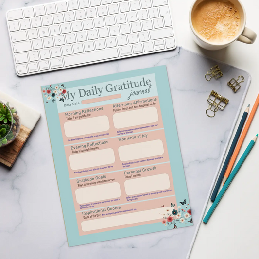 Daily Gratitude Journal - Blossom Magnetic Backing - DipaliZ