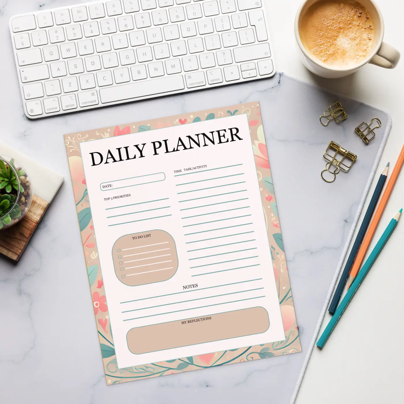 Flower Power Notepad - Vibrant Daily Planning Style - DipaliZ