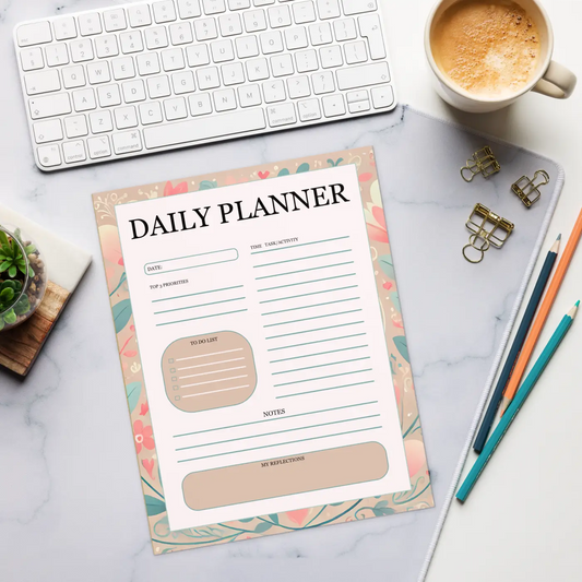 Flower Power Notepad - Vibrant Daily Planning Style - DipaliZ