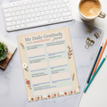 Vibrant Floral Gratitude Journal Notepad - Creative Daily Notes - DipaliZ