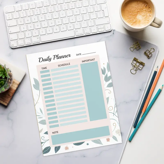 Foliage Daily Planner Notepad - Stylish Organization - DipaliZ