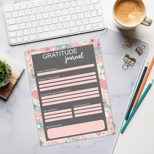 Journal Hearts Notepad - Daily Joy and Gratitude - DipaliZ
