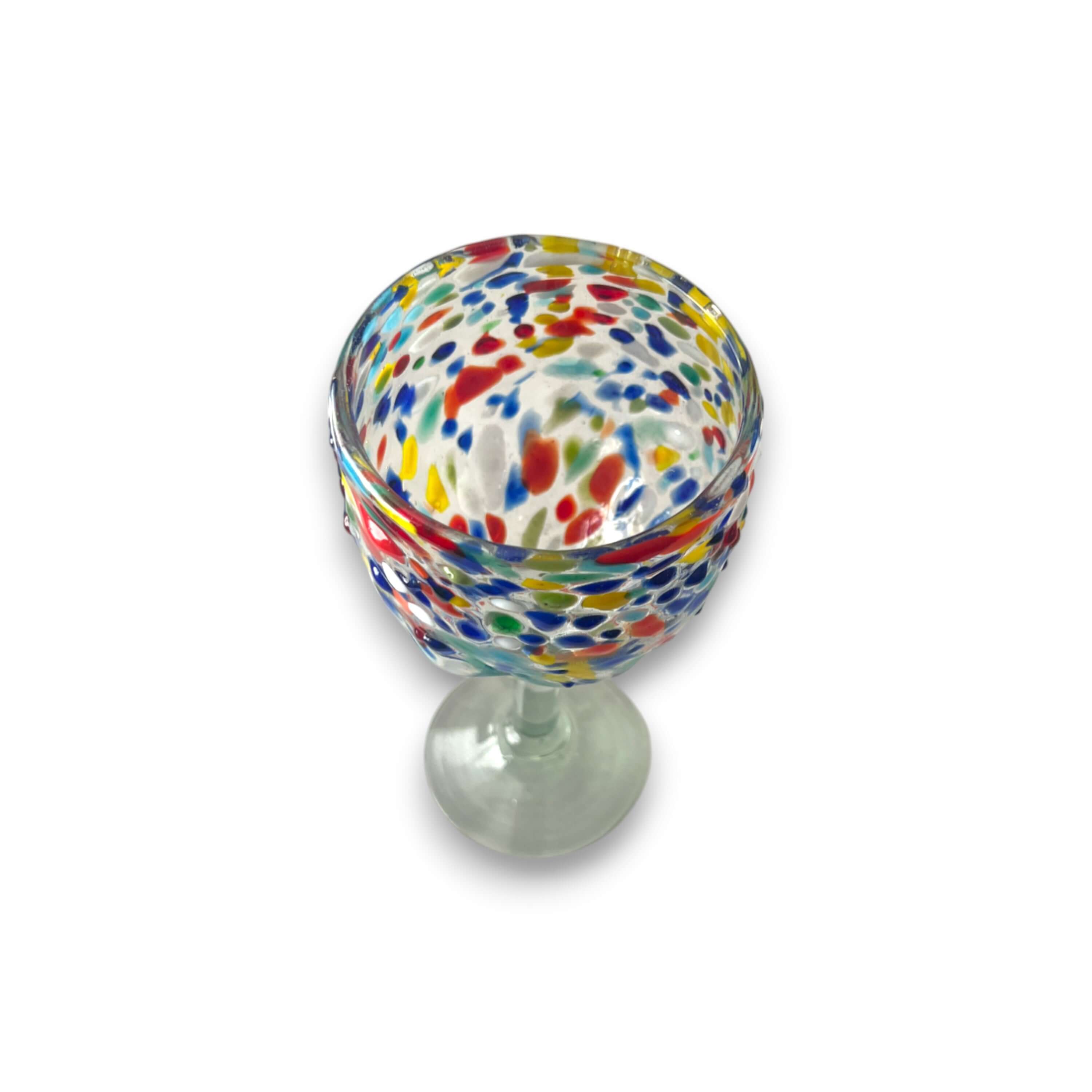 Mexican Confetti Rock Wine Glass | Hand-Blown Confetti Design