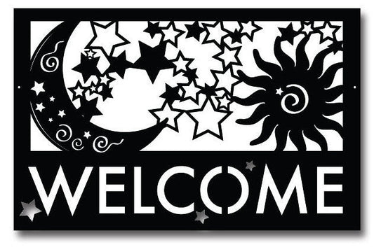 Moon, Sun, Stars Welcome Sign