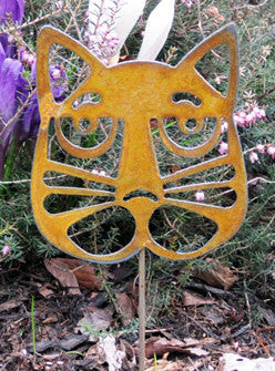 Cat Head garden stake or plant spike