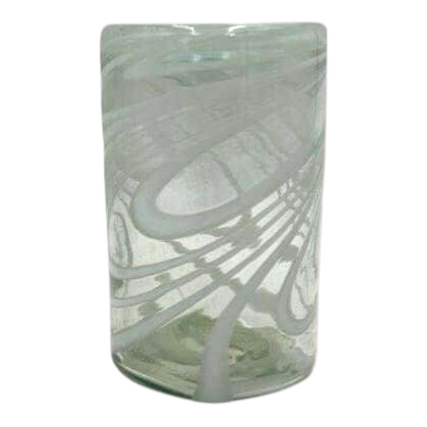 White Swirl Hand-Blown Mexican Glass | Artisan Drinkware