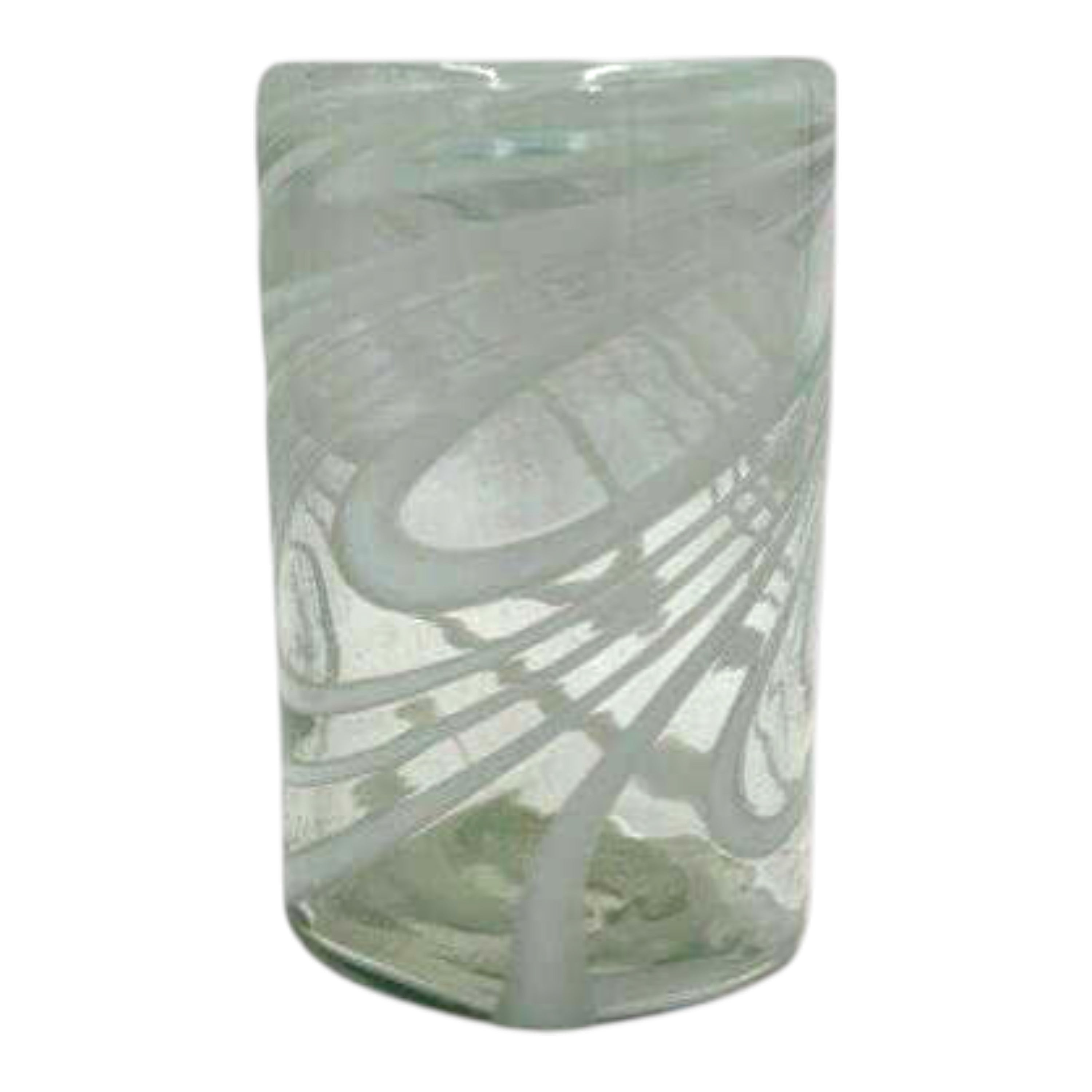White Swirl Hand-Blown Mexican Glass | Artisan Drinkware