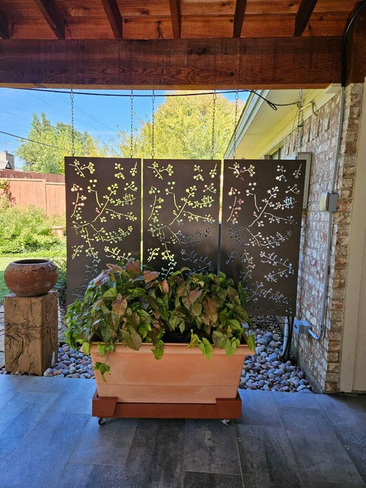 utdoor Metal Privacy Screen Panel (Wattle Twig) – Heavy-Duty Steel for Patio & Fence (60” & 72”)