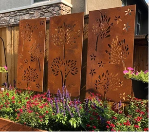 Outdoor Metal Privacy Screen Panels (60” & 72”) | Heavy-Duty Steel for Patio & Fence